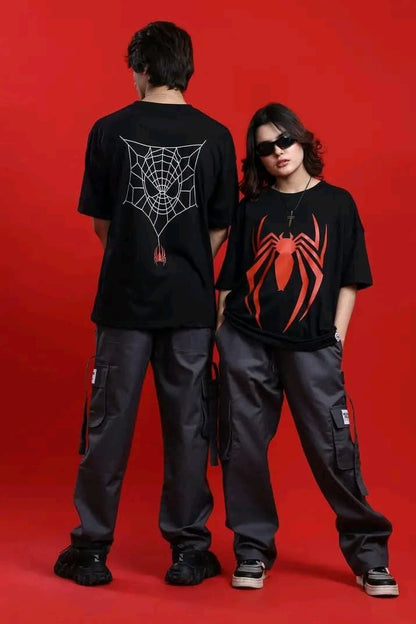 Spider Web Graphic Oversized T-Shirt – Streetwear Edition