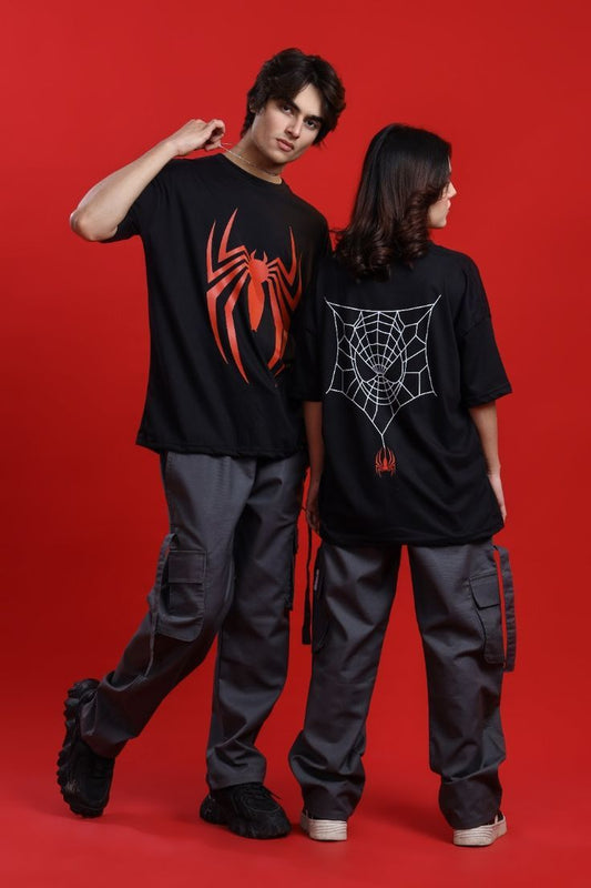 Spider Web Graphic Oversized T-Shirt – Streetwear Edition